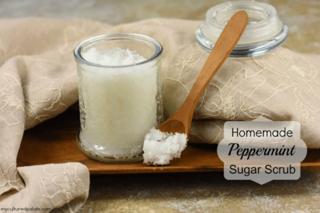 diy sugar scrub with peppermint