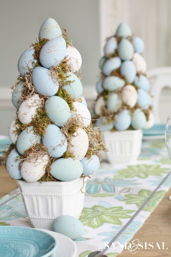 spring crafts topiary egg tree