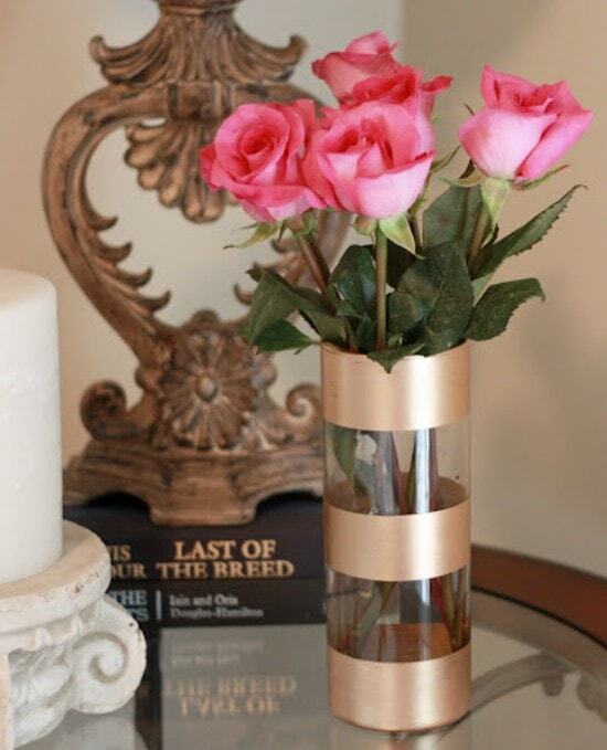 gold leaf vase