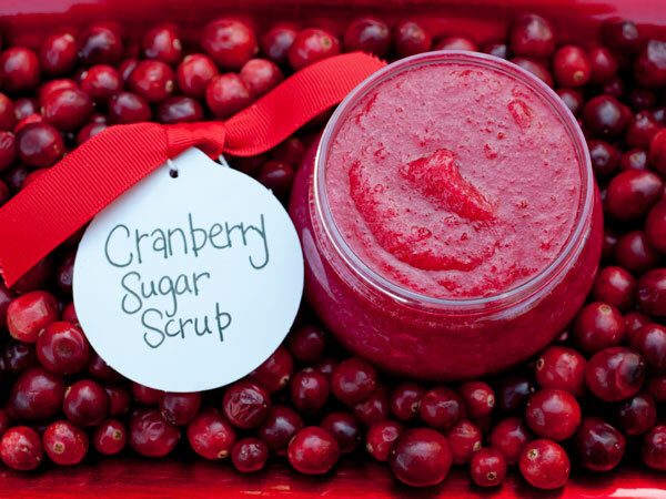 DIY Sugar Scrub with Cranberries