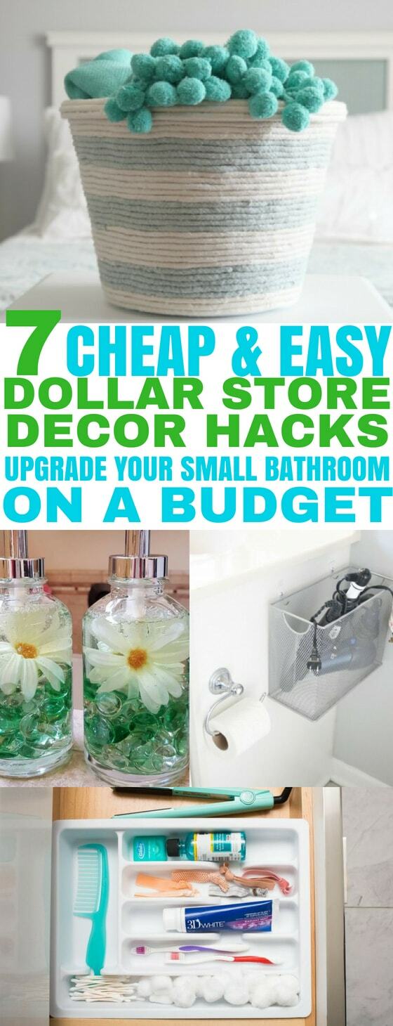 dollar store bathroom hacks pin