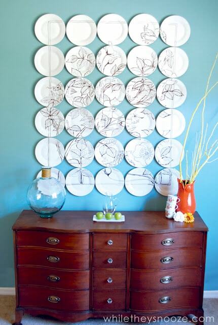 Plates on wall decor