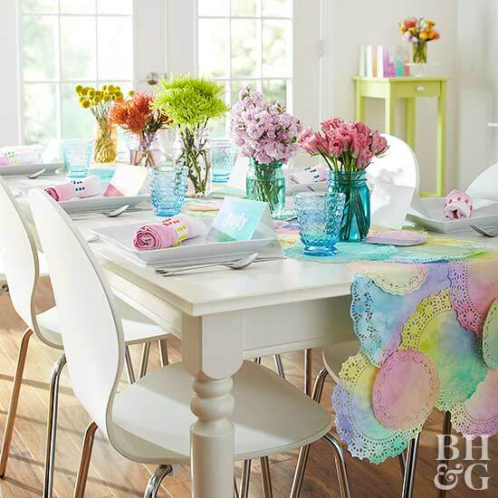 spring crafts table runner