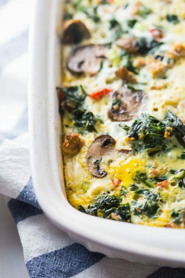 mushroom egg vegetable casserole