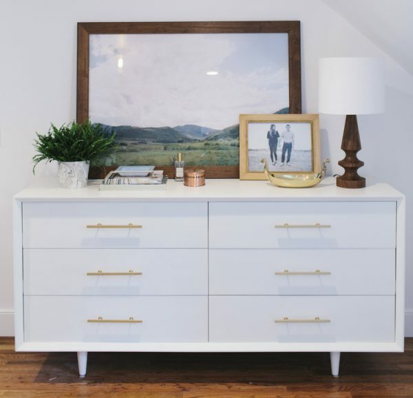 dresser with artwork