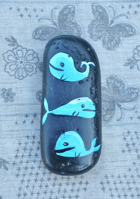 whale painted rocks