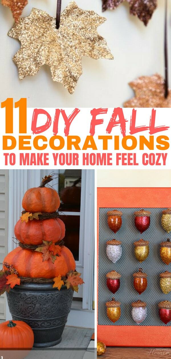 These DIY Fall decorations will make your home feel so cozy! Checkout these Fall crafts!