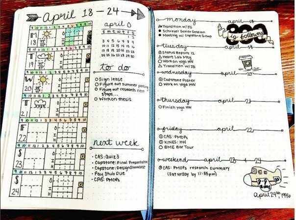 Weekly bullet journal layout ideas that you will want to copy. Organize your week with these easy bullet journal weekly spreads.